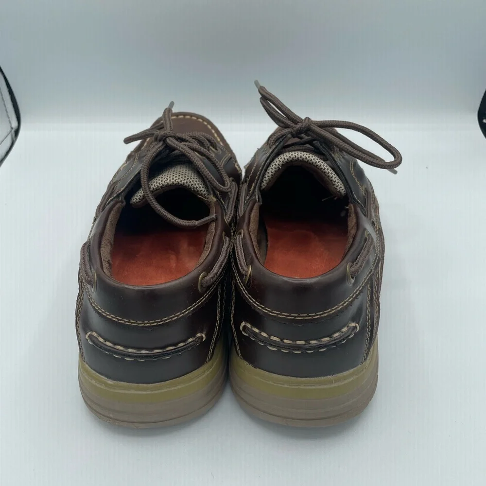 Croft & Borrow Dark Brown Memory Foam Boat Shoes, Men’s Size 8